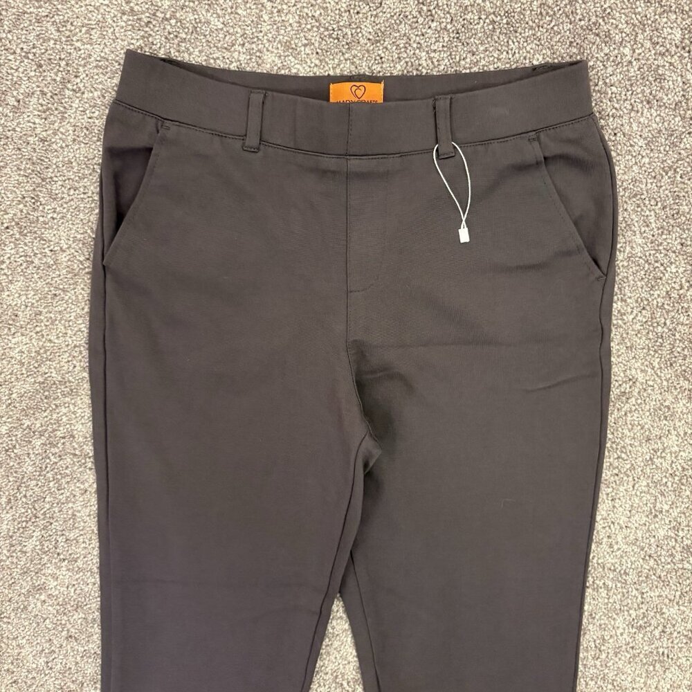 Marycrafts Women's Pull On Chino Pants Size 4 Gray Cropped Mid Rise Stretch NWOT - Picture 4 of 14